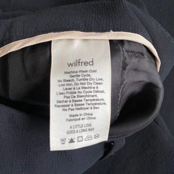 Wilfred Aritzia Tie Front Pants black trouser pants no belt size 8 - Picture 12 of 12